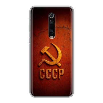 Силиконовый чехол на Xiaomi RedMi K20 с принтом Флаг Герб СССР
