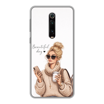 Силиконовый чехол на Xiaomi RedMi K20 с принтом женский