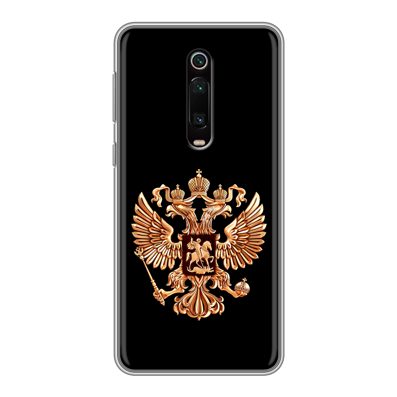 Силиконовый чехол на Xiaomi RedMi K20 с принтом Герб России золотой Силиконовый чехол на Xiaomi RedMi K20 с принтом Герб России золотой