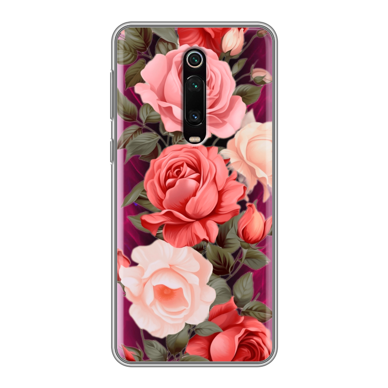 Силиконовый чехол на Xiaomi RedMi K20 с принтом Розы Силиконовый чехол на Xiaomi RedMi K20 с принтом Розы