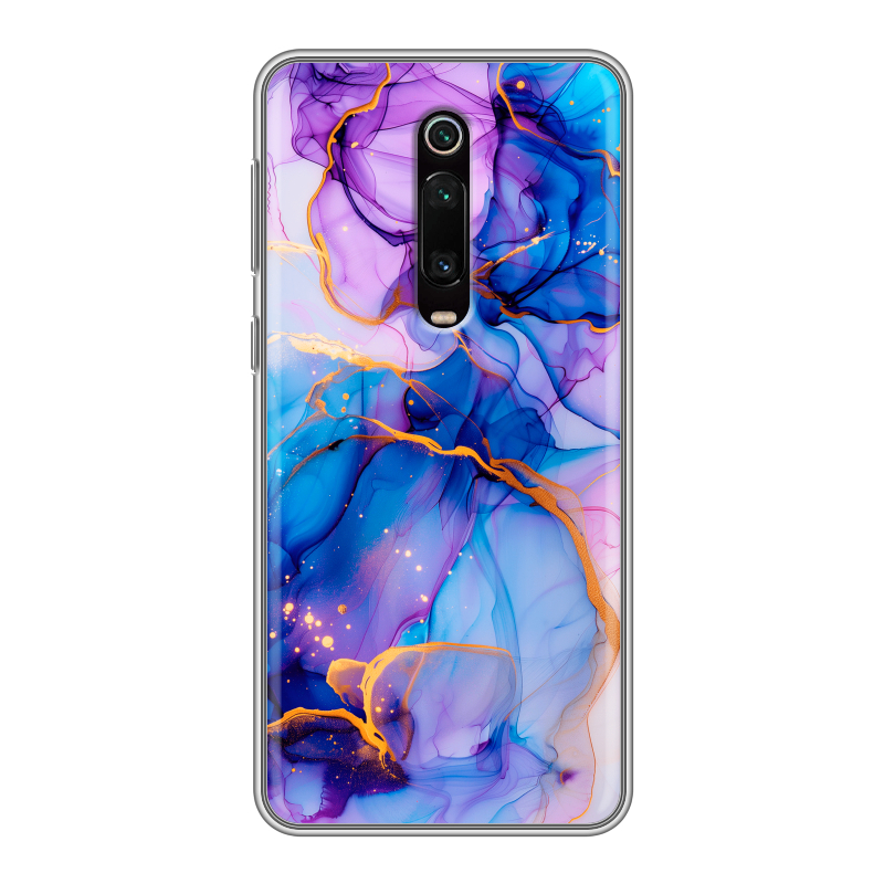 Силиконовый чехол на Xiaomi RedMi K20 с принтом синий мрамор Силиконовый чехол на Xiaomi RedMi K20 с принтом синий мрамор