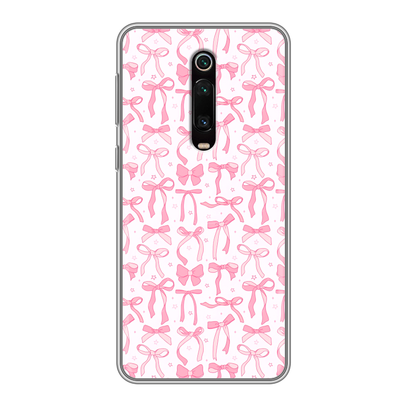 Силиконовый чехол на Xiaomi RedMi K20 с принтом Розовые бантики Силиконовый чехол на Xiaomi RedMi K20 с принтом Розовые бантики