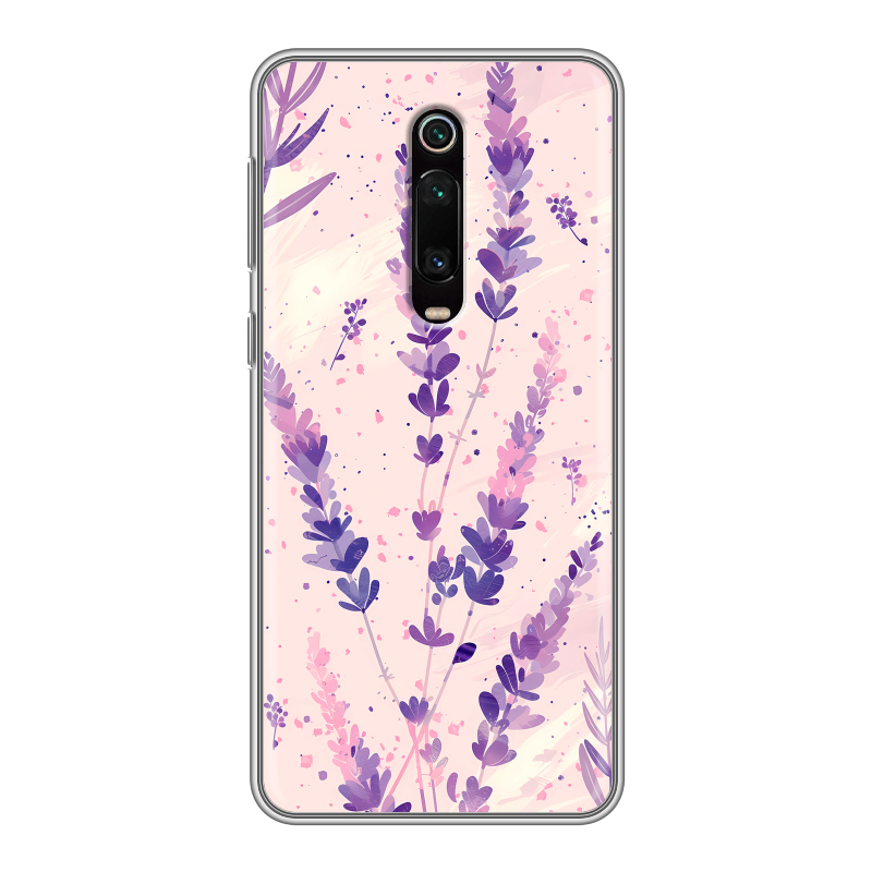 Силиконовый чехол на Xiaomi RedMi K20 с принтом цветы лаванда Силиконовый чехол на Xiaomi RedMi K20 с принтом цветы лаванда