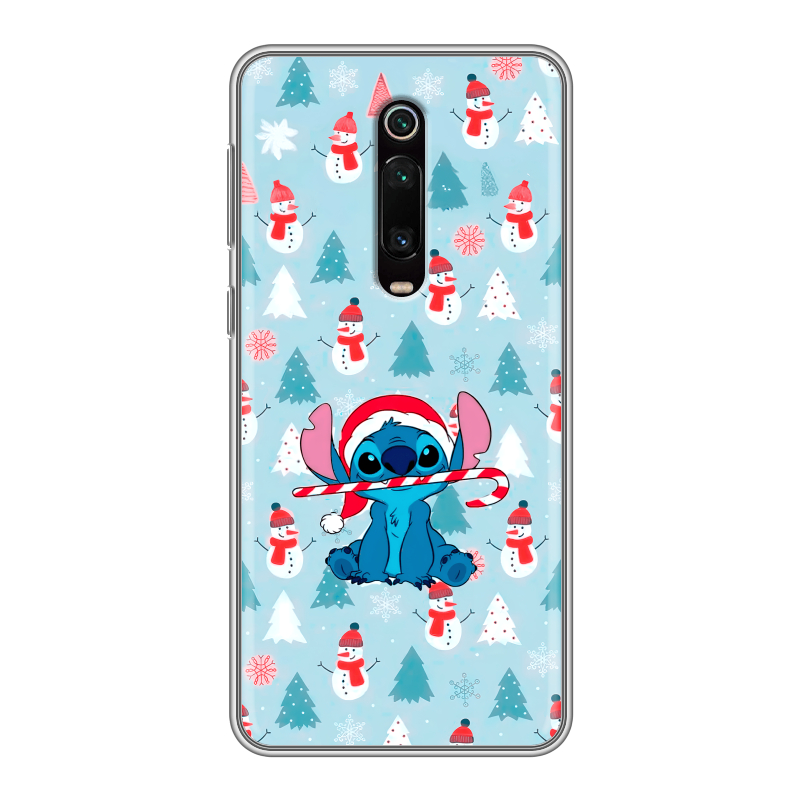 Силиконовый чехол на Xiaomi RedMi K20 с принтом Стич Новый год Силиконовый чехол на Xiaomi RedMi K20 с принтом Стич Новый год