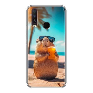 Силиконовый чехол на Vivo Y17 с принтом Капибара
