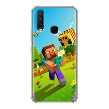 Силиконовый чехол на Vivo Y17 с принтом Майнкрафт Minecraft