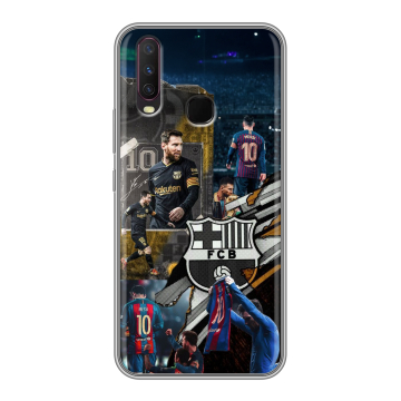 Силиконовый чехол на Vivo Y17 с принтом Messi Barcelona