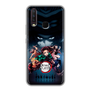 Силиконовый чехол на Vivo Y17 с принтом Demon Slayer Клинок рассекающий демонов