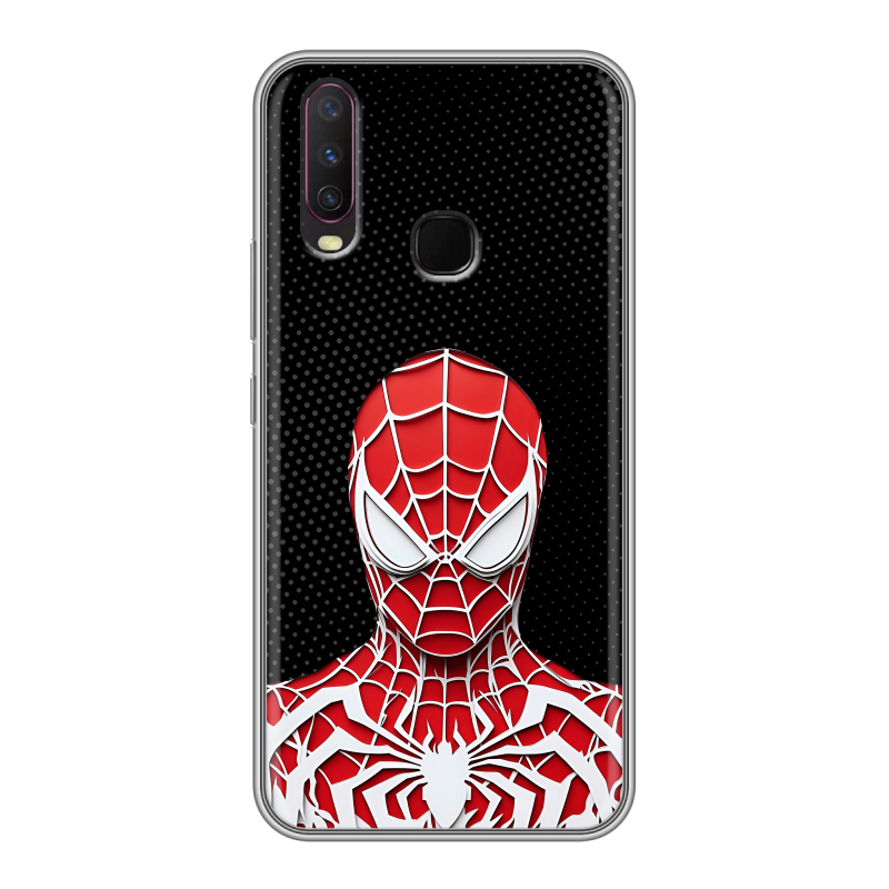Силиконовый противоударный чехол на Vivo Y17 с принтом человек паук spiderman Силиконовый противоударный чехол на Vivo Y17 с принтом человек паук spiderman