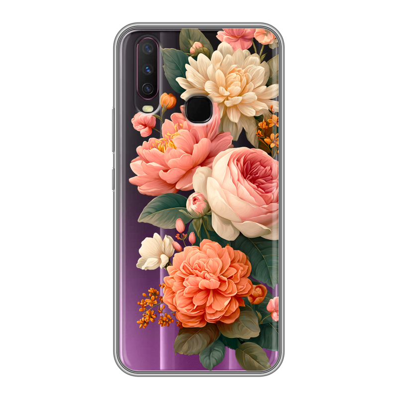 Пластиковый чехол на Vivo Y17 с принтом цветы Пластиковый чехол на Vivo Y17 с принтом цветы