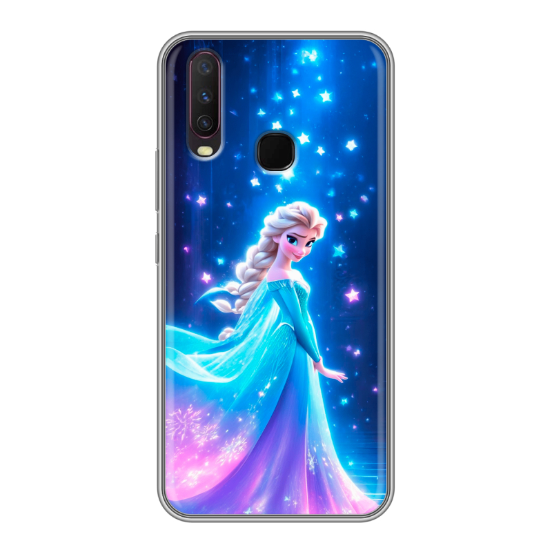 Силиконовый противоударный чехол на Vivo Y17 с принтом Холодное сердце Frozen Силиконовый противоударный чехол на Vivo Y17 с принтом Холодное сердце Frozen
