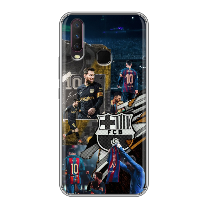 Силиконовый противоударный чехол на Vivo Y17 с принтом Messi Barcelona Силиконовый противоударный чехол на Vivo Y17 с принтом Messi Barcelona