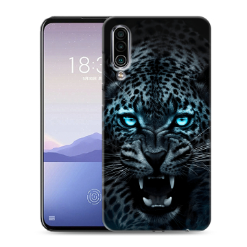 Силиконовый чехол на Meizu 16Xs с принтом Темный леопард