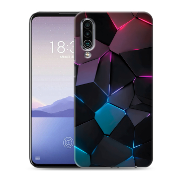 Силиконовый чехол на Meizu 16Xs с принтом Геометрия неона