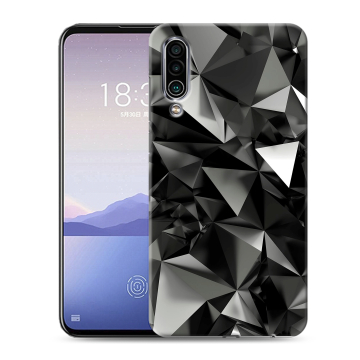 Силиконовый чехол на Meizu 16Xs с принтом Черные кристаллы