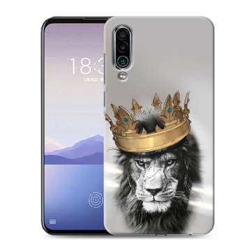 Силиконовый чехол на Meizu 16Xs с принтом Лев с короной