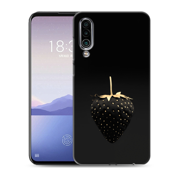 Силиконовый чехол на Meizu 16Xs с принтом Черная клубника