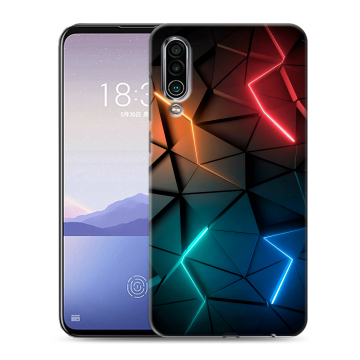 Силиконовый чехол на Meizu 16Xs с принтом Абстракция неон