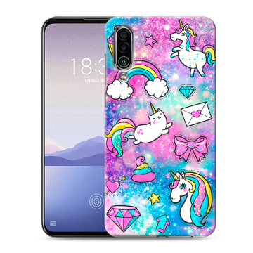 Силиконовый чехол на Meizu 16Xs с принтом Единороги