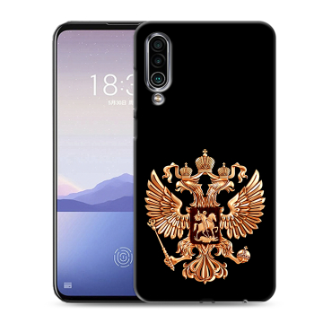 Силиконовый чехол на Meizu 16Xs с принтом Герб России золотой