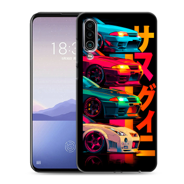 Силиконовый чехол на Meizu 16Xs с принтом Гоночные машины