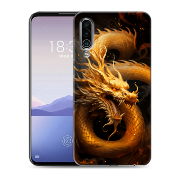 Силиконовый чехол на Meizu 16Xs с принтом Золотой дракон