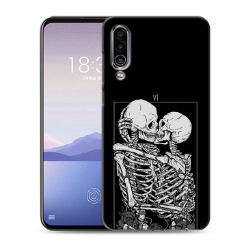 Силиконовый чехол на Meizu 16Xs с принтом Поцелуй скелетов