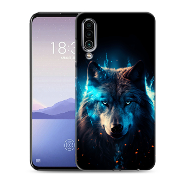 Силиконовый чехол на Meizu 16Xs с принтом Волк ночной