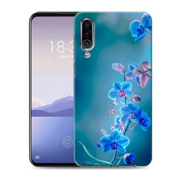 Силиконовый чехол на Meizu 16Xs с принтом Голубые цветы