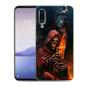 Силиконовый чехол на Meizu 16Xs с принтом Скелет и карты