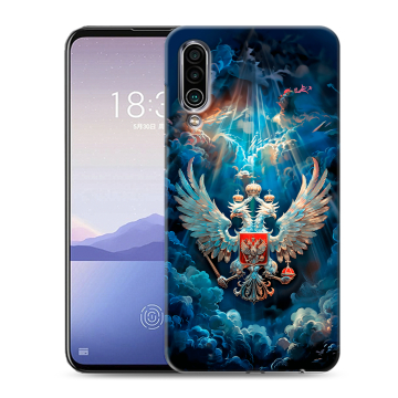 Силиконовый чехол на Meizu 16Xs с принтом Герб флаг России