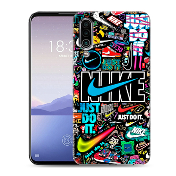 Силиконовый чехол на Meizu 16Xs с принтом найк nike черный