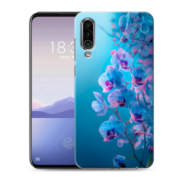 Силиконовый чехол на Meizu 16Xs с принтом голубые орхидеи