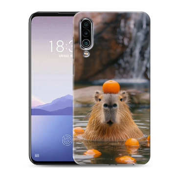 Силиконовый чехол на Meizu 16Xs с принтом Капибара с апельсином
