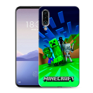 Силиконовый чехол на Meizu 16Xs с принтом Майнкрафт
