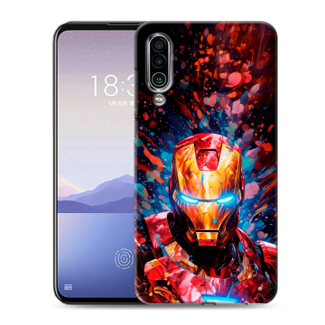 Силиконовый чехол на Meizu 16Xs с принтом Железный человек Ironman