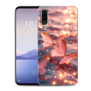 Силиконовый чехол на Meizu 16Xs с принтом бабочки розовые