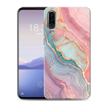 Силиконовый чехол на Meizu 16Xs с принтом розовый мрамор