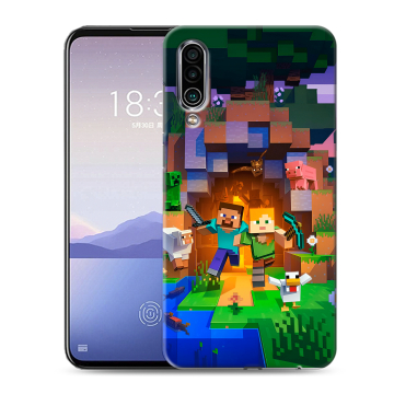 Силиконовый чехол на Meizu 16Xs с принтом Майнкрафт Minecraft
