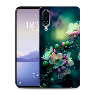 Силиконовый чехол на Meizu 16Xs с принтом Цветы и мрамор
