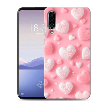 Силиконовый чехол на Meizu 16Xs с принтом Сердечки