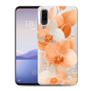 Силиконовый чехол на Meizu 16Xs с принтом Бежевые цветы
