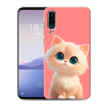 Силиконовый чехол на Meizu 16Xs с принтом Розовый котенок