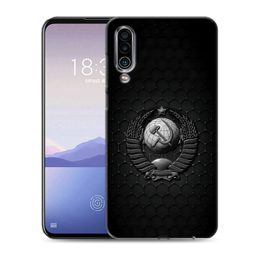 Силиконовый чехол на Meizu 16Xs с принтом Герб Флаг СССР