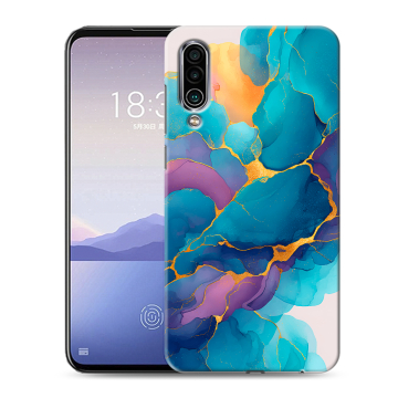 Силиконовый чехол на Meizu 16Xs с принтом Мрамор блестки