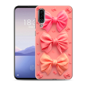 Силиконовый чехол на Meizu 16Xs с принтом Розовые бантики