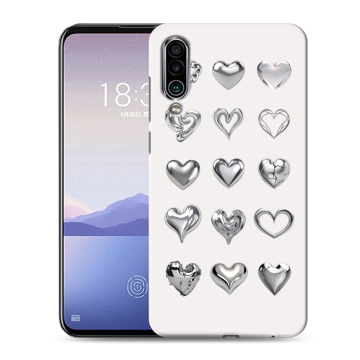 Силиконовый чехол на Meizu 16Xs с принтом Y2K сердечки