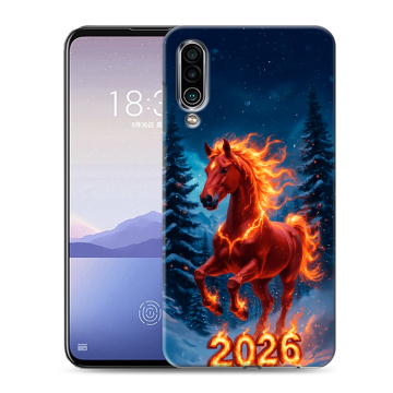 Силиконовый чехол на Meizu 16Xs с принтом Новый год коня