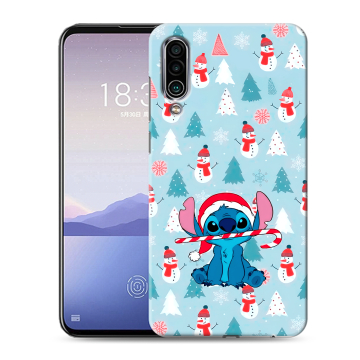 Силиконовый чехол на Meizu 16Xs с принтом Стич Новый год