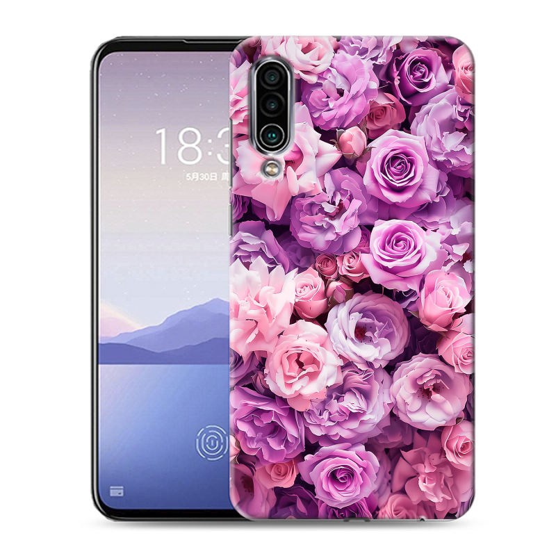 Силиконовый чехол на Meizu 16Xs с принтом лавандовые розы Силиконовый чехол на Meizu 16Xs с принтом лавандовые розы